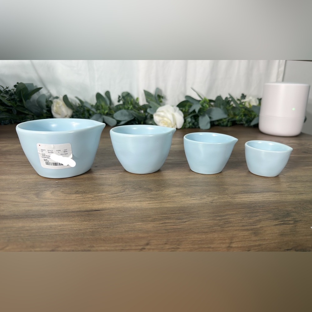 Rae Dunn RARE - Baby Blue Measuring Cup Set - Picture 3 of 5